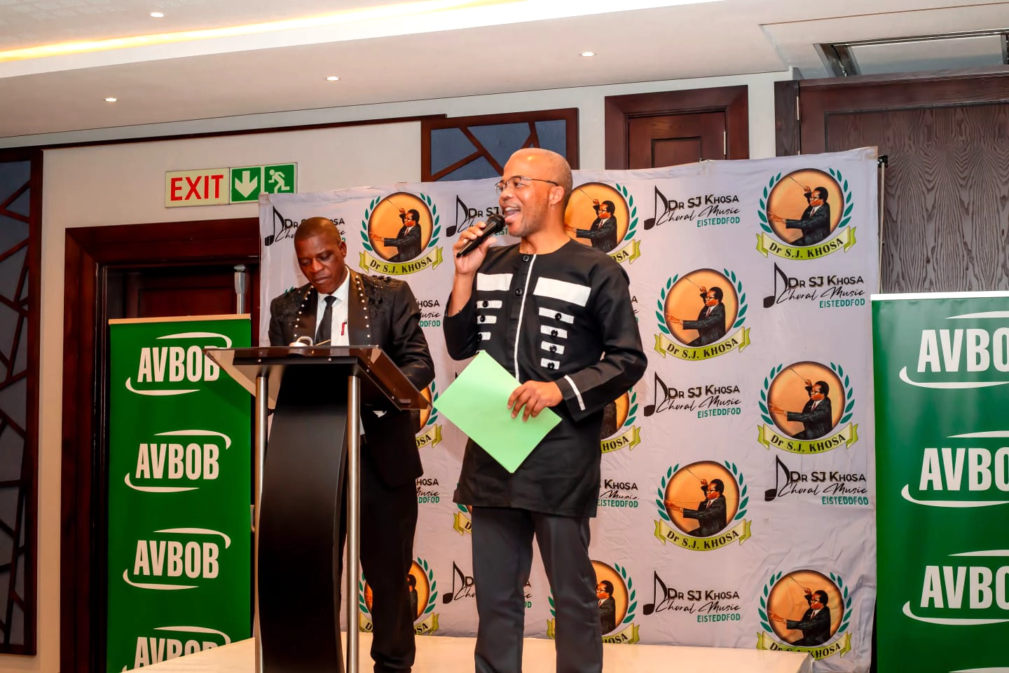 The Board Chairman of Dr. S.J Khosa Music NPC, Prof. Matsebatlela Thabe M, and the CEO Retired Col. Mapaya M.W